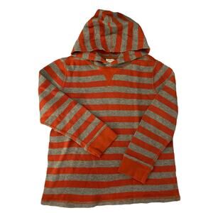 Hanna Andersson Red orange Stripe Hooded Shirt sizw 130